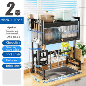 Kitchen Sink Storage Stand Surface Washed Bowl And Chopstick Rack