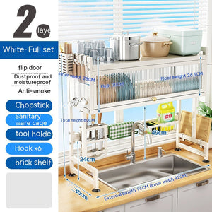 Kitchen Sink Storage Stand Surface Washed Bowl And Chopstick Rack