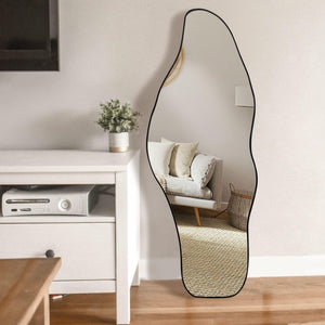 X-Large Asymmetrical Full Length Wall Mirror, Contemporary Abstract