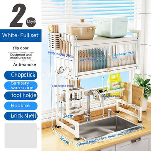 Kitchen Sink Storage Stand Surface Washed Bowl And Chopstick Rack