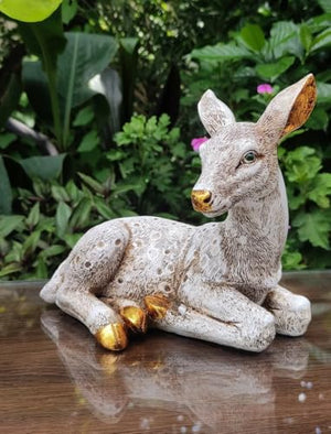 Craftji Present  Antique Finish Deer Decorative Showpiece Figurine