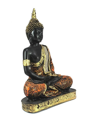 Craftji Present Polyresin Meditating Lord Buddha Figurine - Multicolour Showpiece, 16.5 x 25 x 6.5 cm, 1 Piece