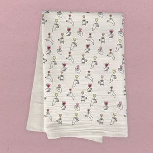 Wine Hands - Cotton Tea Towel