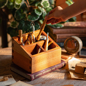 Solid Wood Desktop Organizer Small Organizer