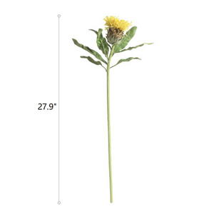 Yellow Teddy Bear Sunflower Stem 27.9" Tall