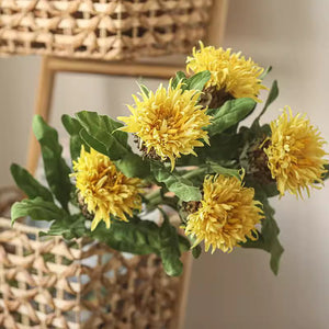 Yellow Teddy Bear Sunflower Stem 27.9" Tall